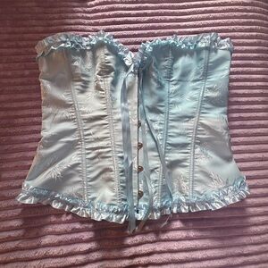 Elegant Blue Corset Top